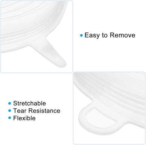 4Pack uxcell Silicone Stretch Lids, 5.71" Round Reusable Bowl Covers for Cups and Food