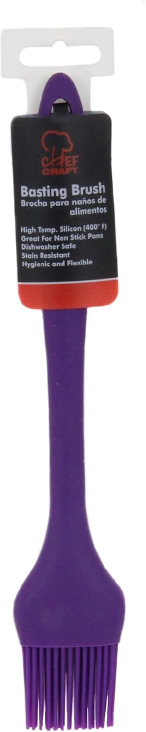 Chef Craft Premium Purple Silicone Basting Brush, 10.25 inch