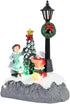 Christmas Town Village Decorations, Battery Operated Resin Scene Village Houses with LED Light
