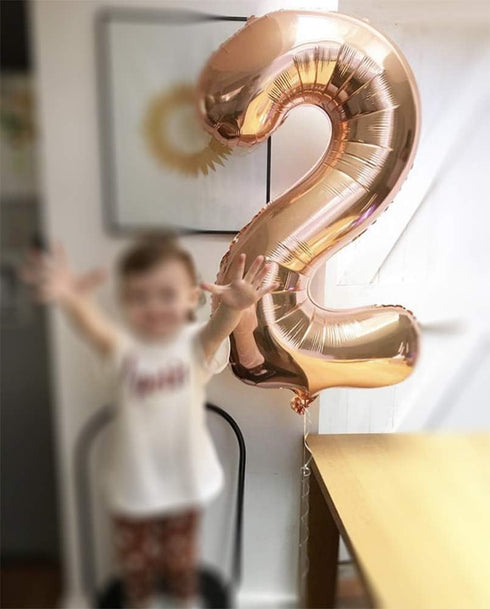 Tellpet Number 2 Balloon, 40 Inch, Rose Gold