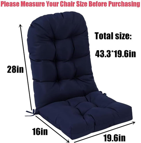 Gfgift Cushion,44inch Waterproof Adirondack Chair Rocking Chair Cushion,High Back Patio Cushions Indoor and Outdoor