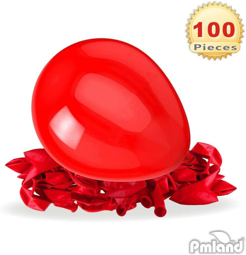 PMLAND 100 Pieces Red Latex Balloons, 12 Inches for Valentine Birthday Wedding Party Festival Home Decorations