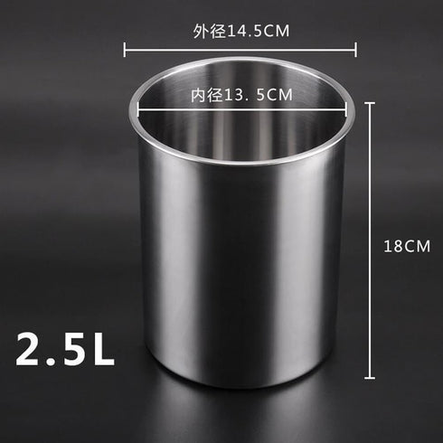 Stainless Steel Wine Cooler Bucket, Wine Bottle Chiller Ice Bucket (2.5L/Silver)