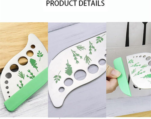 Herb Stripper, Green Stainless Steel Kitchen Tool for Leaf Stripping, 9 Holes