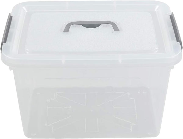 Jekiyo Clear Plastic Storage Bin – 12 Quart Latching Box with Lid, 1 Pack