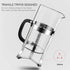 French Press Coffee Maker, 34oz 304 Stainless Steel with 4 Filters, Borosilicate Glass, Easy to Clean, Silver