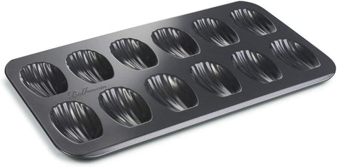 Bellemain Madeleine Pan - 12-Well Nonstick Tea Cake Pan for 12 Madeleines, Warp-Resistant Carbon Steel (2-Pack)