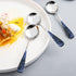 Stainless Steel Coffee Round Spoon - 4 Set of 6 Inches Korean Dessert Spoon with Hexagonal Pattern for Home or