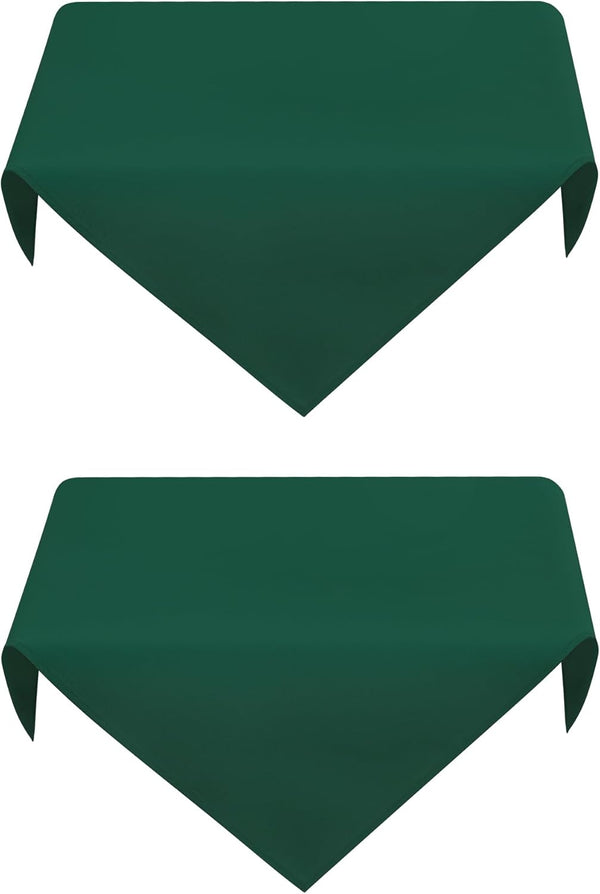 2 Pack Small Square Table Cloth 24X24 Inch Green Tablecloth Washable Polyester