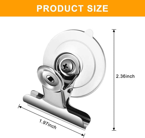 Aufind 8 Packs Suction Cup Clip - Plastic Round Suction Cup Clamp Holder for Hanging Kitchen Bathroom Office Accessories
