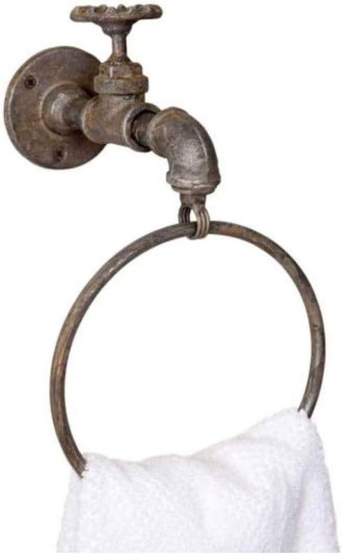 Industrial Water Spigot Towel Ring