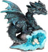 George S. Chen Imports Le Elegant 71581 Blue Medieval Baby Dragon Figurine with Crystal Egg Nest