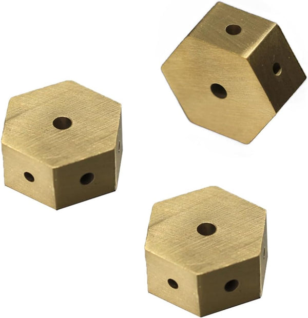 Chenshuo Mini Dual Purpose Incense Holder, Brass Hexagonal Shape Burner Plate for Incense Sticks, 3 Pcs Home Decoration