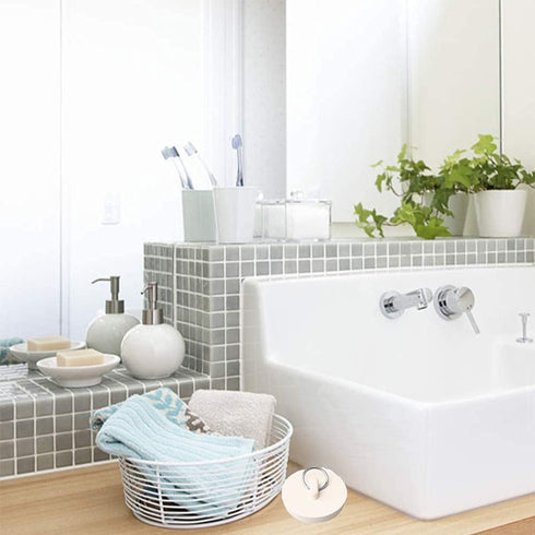 Bath Tub Drain Stoppers, 4 Pieces Rubber Sink Bathtub Plug Seal with Hanging Ring for Kitchen Bathroom Laundry