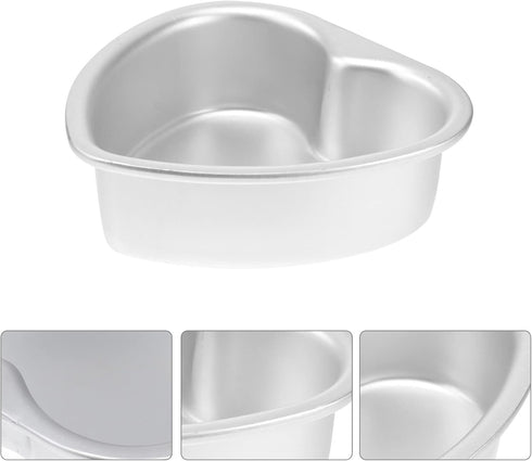 Luxshiny 5pcs Mini Heart Cake Pans, 4 Inch Aluminium Bakeware for Wedding, Birthday, Valentine’s Day