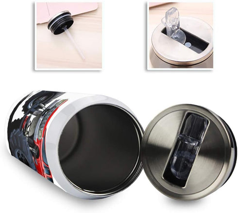 14oz Stainless Steel Tumbler with Lid & Straw, Double Wall Vacuum Insulated Travel Mug for Coffee Beverage Drinks