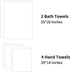 Set 6 600GSM, 100% 2 (55 28 4 (29 14 Checkered Bath Towels of Large, Cotton Shower Towels * * in), Hand Towels * *