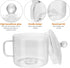 Glass Saucepan with Cover, Glass Cookware for Stove, Instant Noodles Pot, Clear Cooking Pot