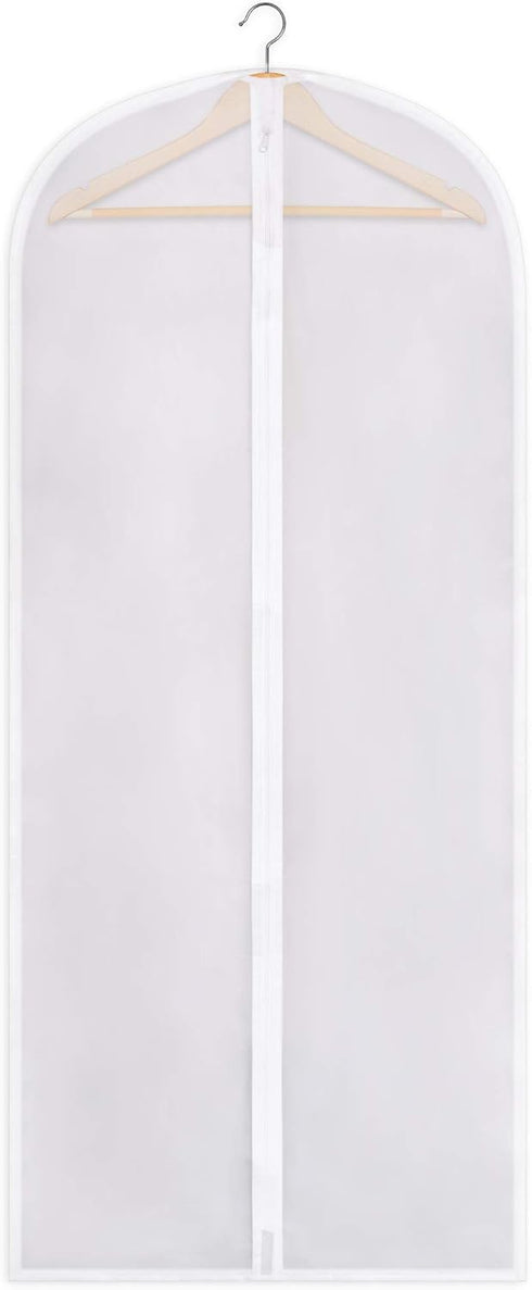 SteadMax Zippered Garment Bag, Large 53 x 23 inches, Dress Bag for Gowns, Suits, Jackets, Water Repellent, Clear (1
