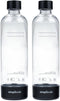Simpli Soda Carbonating Bottles, 1L 2-Pack Reusable PET Sparkling Water Bottles Compatible