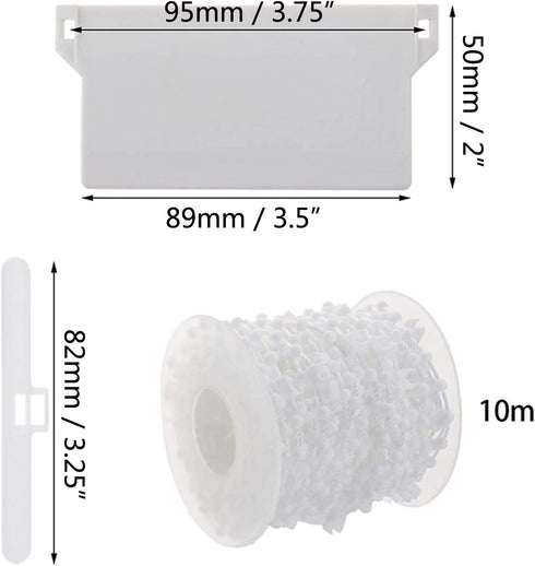 Vertical Blind Bottom Weights Accessories Repair Kit with 10M Chain and Connector Plastic DIY Replacement/Vertical Blind Accessories and Top Hangers (3.5" (89mm)) by Auto-plaza
