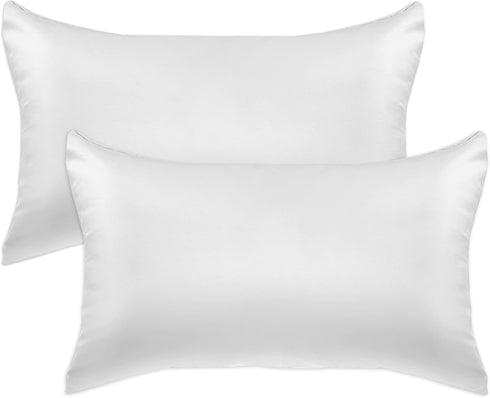 Elegant Comfort 2-Pack Cooling Viscose Satin Pillowcase Set with Hidden Zipper Closure,