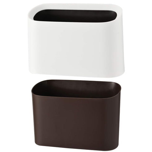 SUBEKYU 0.4 Gal Mini Countertop Trash Can - Small Desktop Garbage Can for Office, Tiny Wastebasket, Plastic, White