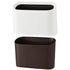 SUBEKYU 0.4 Gal Mini Countertop Trash Can - Small Desktop Garbage Can for Office, Tiny Wastebasket, Plastic, White