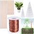 YBB Electroculture Gardening Copper Kit, 99.9% Pure Copper Wire 16 Gauge with Wooden Stakes for Garden Plants