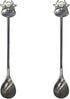 Maydahui 2PCS Cow Spoon - 5.9inch 18/10 Stainless Steel Coffee Spoon, Cartoon Animal Dessert Spoon for Kitchen