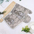 Set of Oven Mitt and Pot Holder - Heat Resistant Non-Slip Oven Gloves for Kitchen BBQ Cooking with Vintage Hydrangea