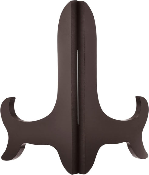 uxcell 10" Wooden Easel Plate Holder, Folding Display Stand Brown for Decorative Picture Frame