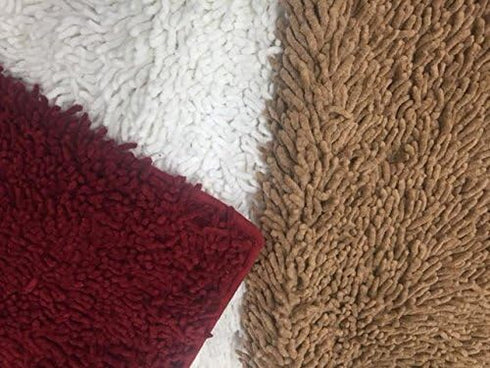 Tache Cotton Chenille High Pile Luxury Bathroom Rug Mat - 20 x 32 - Soft Absorbent Shaggy Rug for Bath Room