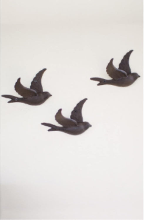 KALALOU CYB1262 CAST IRON FLYING BIRD WALL HOOK,Dark Grey,6.4"L x 3.9"W x 0.67"H