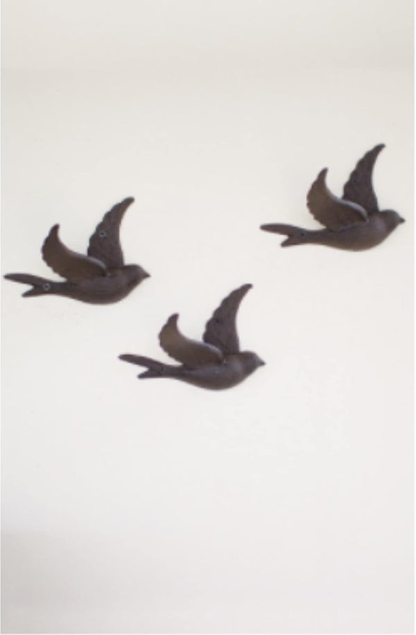 KALALOU CYB1262 CAST IRON FLYING BIRD WALL HOOK,Dark Grey,6.4"L x 3.9"W x 0.67"H