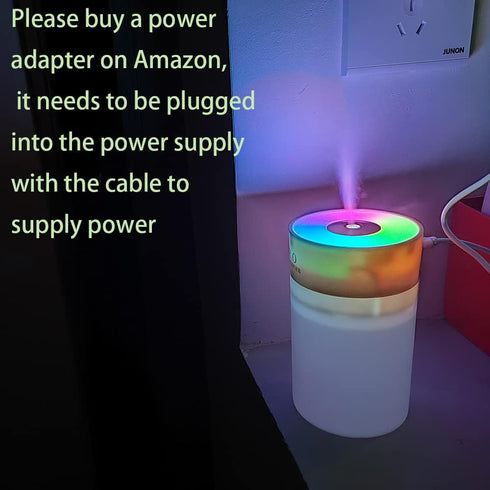 Colorful 260ml USB Humidifier - Mini Air Humidifier with 7 Color LED, Suitable for Study Room, Bedroom, Baby Room,