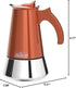 London Sip Stainless Steel Stovetop Espresso Maker Moka Pot, Copper, Small (5.07 oz)