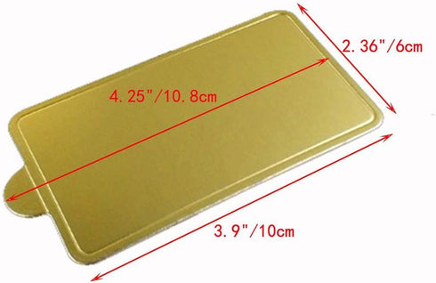 100-Pack Gold Mini Cake Base Boards, Mousse Cake Cardboard Set, Ideal for Dessert Buffet, Wedding, Parties, Catering