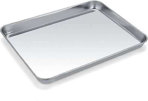 Baking Sheet, Zacfton Stainless Steel Cookie Sheet, 9 x 7 x 1 Inch, Non Toxic & Easy Clean