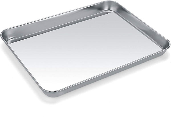 Baking Sheet, Zacfton Stainless Steel Cookie Sheet, 9 x 7 x 1 Inch, Non Toxic & Easy Clean
