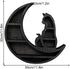 Faddare 1 11.8x11.8x3cm, Wooden Moon Shelf, Shelf, Rustic, Accent Shelf, Decorative Shelf, Black, for Living Room