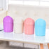 2 Pcs Plastic Mini Wastebasket Trash Can with Swing Lid, 120 Trash Bags, Tiny Desktop Bin for Home Office (Pink + Beige)