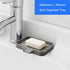 4.7" 3.6") Sponge Holder with Drain Spout, Silicone Sponge Tray for Kitchen Sink, Rubber Soap Dish for Shower Bathroom