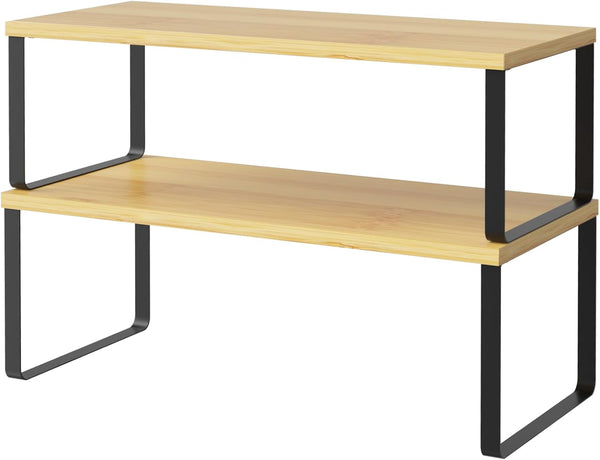 NEX Cabinet Shelf Organizer Set of 2, Kitchen Counter Shelves Spice Rack,