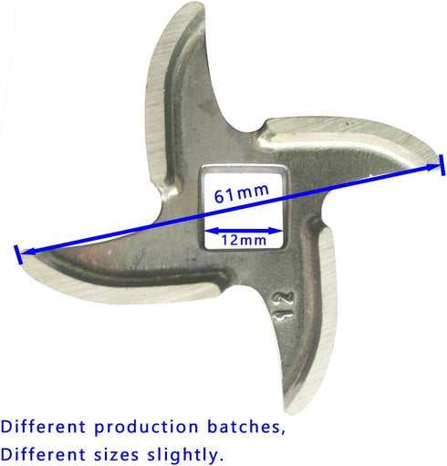 2 Pcs #12 Stainless Steel Meat Grinder Blade, Replacement Knife Cutter for Grinders