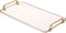 PATIKIL 16.1 x 8.7 Inches Plastic Serving Tray with Golden Handles, Reusable