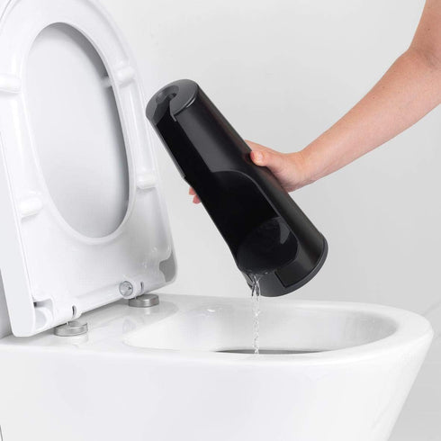 Brabantia ReNew Toilet Brush & Holder Set, Matt Black, Free-Standing, Hygienic Discreet Toilet Bowl Cleaner