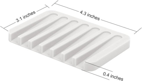 Anwenk 1 Pack Silicone Shower Soap Dish - Flexible Soap Saver Holder for Easy Cleaning, Dry Cleaning - White