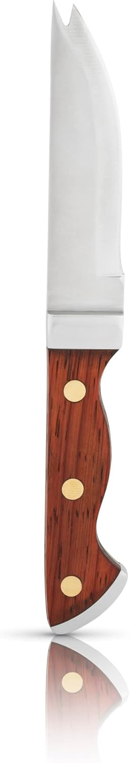 Viski Bartender Knife, 7 Inch, Acacia Wood Handle, Double Tipped Stainless Steel Blade, Set of 1