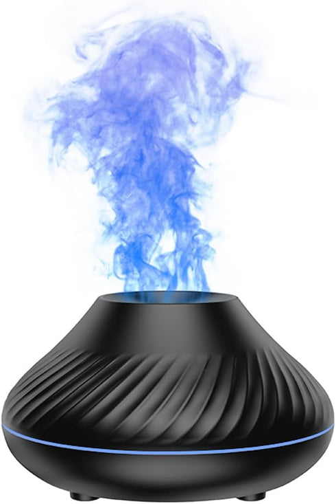 Simulation Flame Aromatherapy Machine USB Small appliance Air Humidifier Colorful Flame Aromatherapy Machine (black) by ZDAYOZ